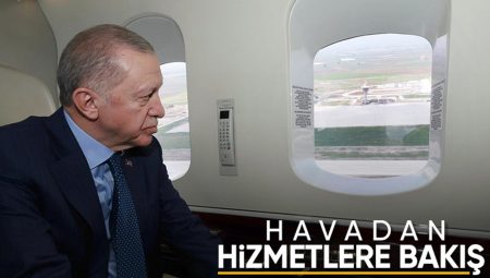 Cumhurbaşkanı Erdoğan, Çukurova Havalimanı’nı havadan inceledi