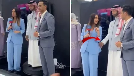 Suudi Arabistan’ın ilk robotları Sarah ve Muhammed’in tanıtımında robot, sunucuyu taciz etti