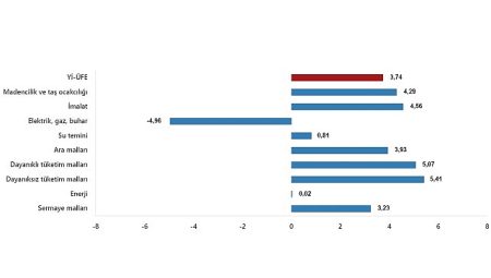 TÜİK: Yurt İçi Üretici Fiyat Endeksi (Yİ-ÜFE) yıllık %47,29 arttı, aylık %3,74 arttı