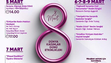 Yenişehir Belediyesinin 5 gün sürecek 8 Mart etkinlikleri başlıyor